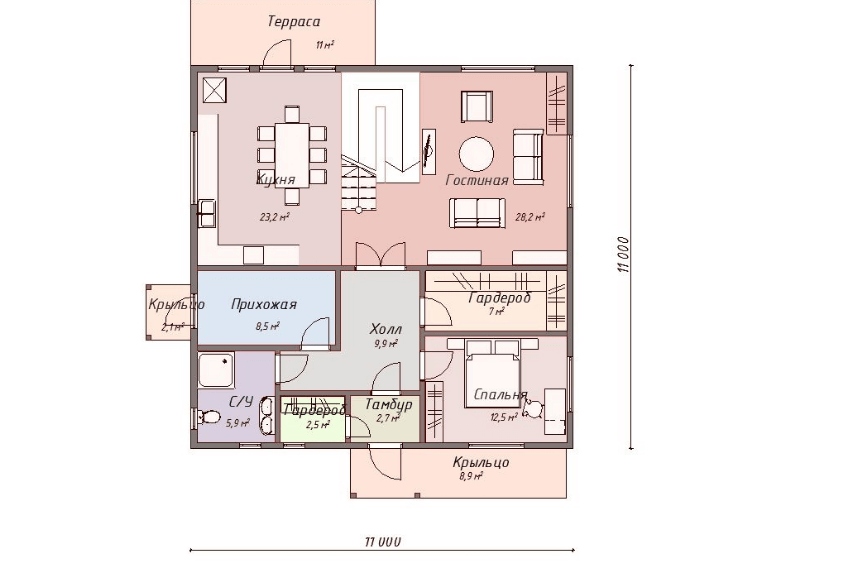Проект каркасного дома Натчез план
