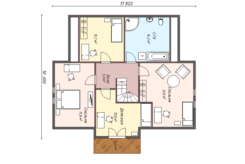 Проект каркасного дома Нортвилль план 2