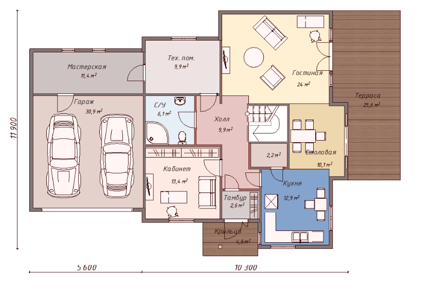 Проект каркасного дома Нортвилль план