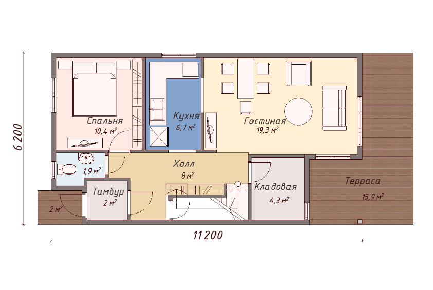 Проект каркасного дома Нортвуд план