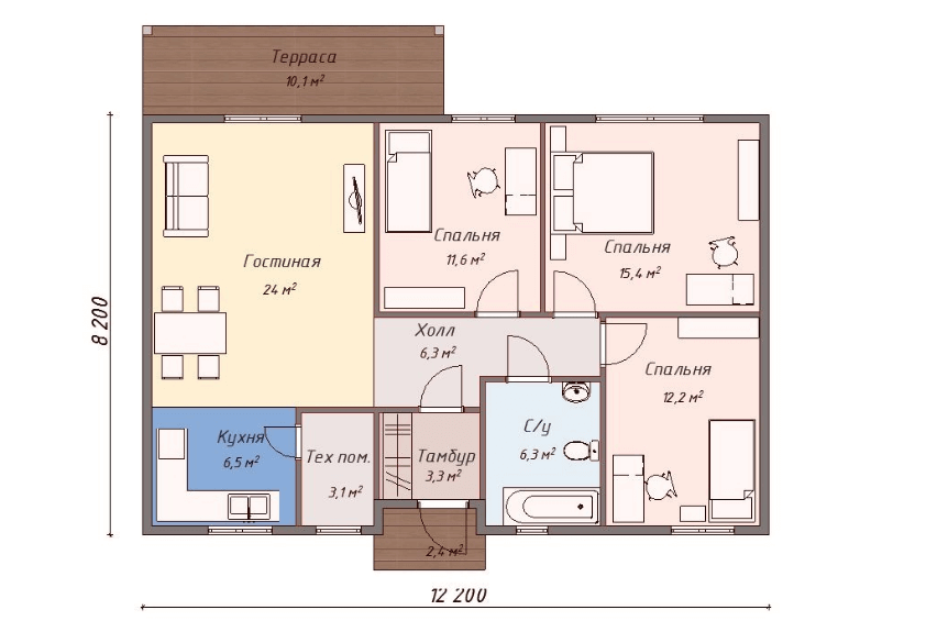 Проект каркасного дома Норвуд план
