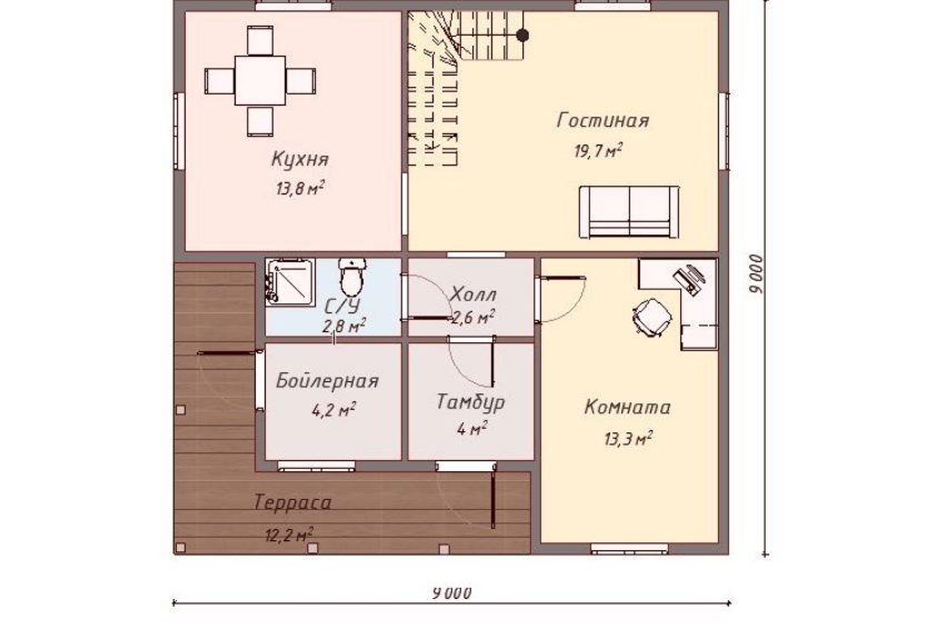 Проект каркасного дома Оклахома план