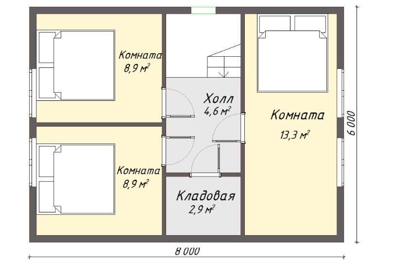 Проект каркасного дома Онтарио план 2