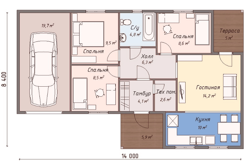 Проект каркасного дома Орландо план