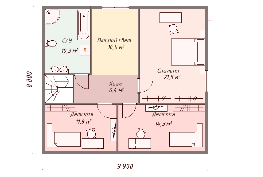 Проект каркасного дома Оровилл план 2