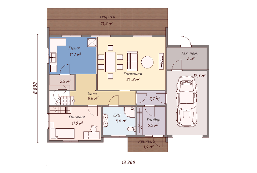 Проект каркасного дома Оровилл план