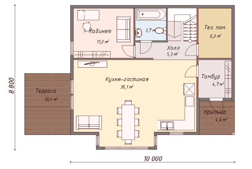Проект каркасного дома Оушен план