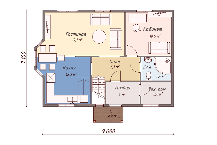 Проект каркасного дома Палмер план