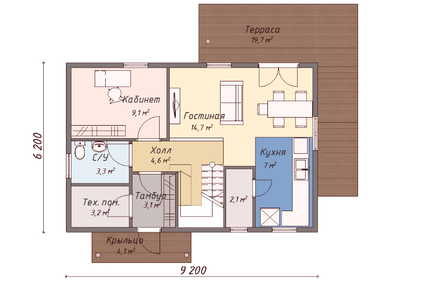 Проект каркасного дома Пауэлл план