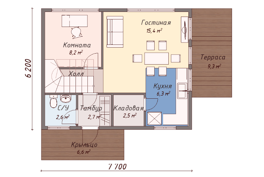 Проект каркасного дома Питтстон план