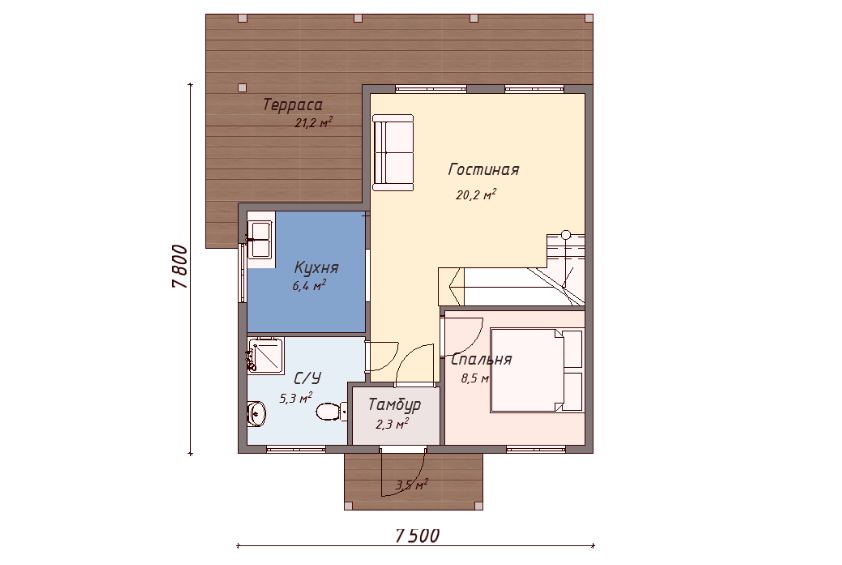 Проект каркасного дома Прескот план