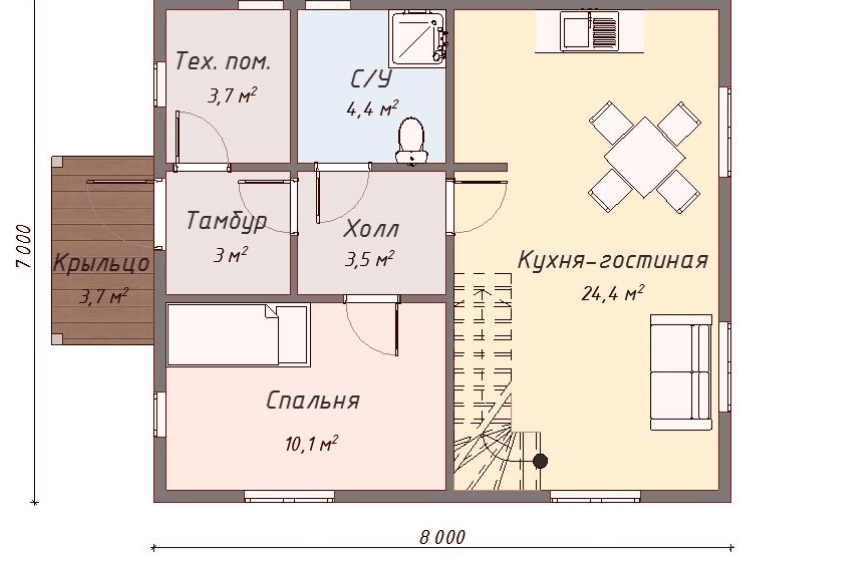 Проект каркасного дома Ривертон план