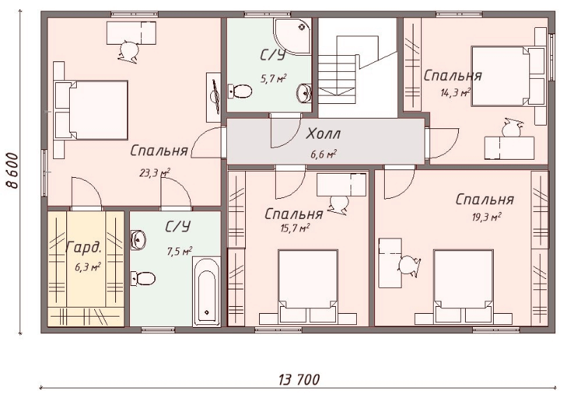 Проект каркасного дома Сан Диего план 2