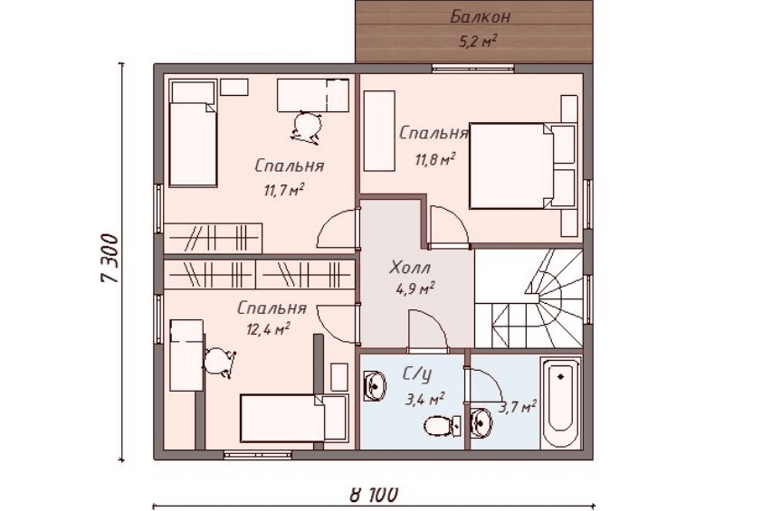 Проект каркасного дома Стемфорд план 2