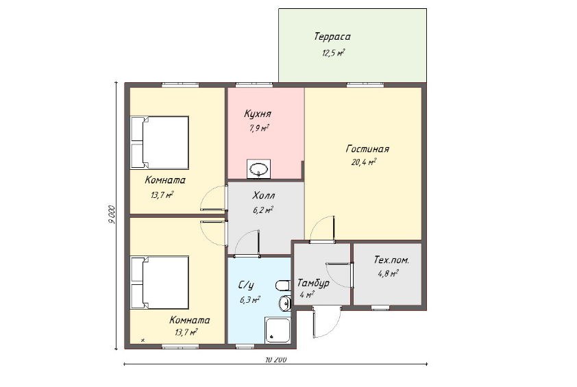 Проект каркасного дома Стюарт план