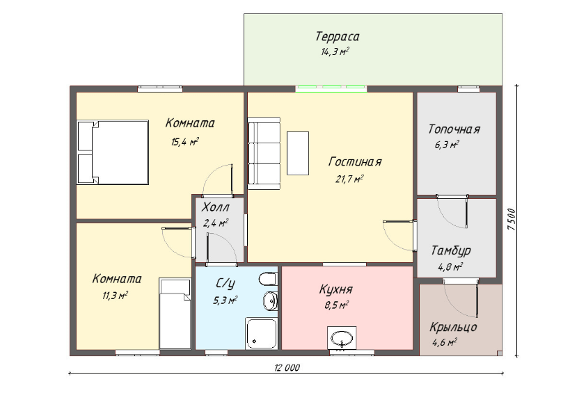 Проект каркасного дома Стюартвилль план
