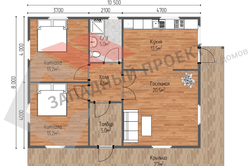 Проект каркасного дома Тахома план