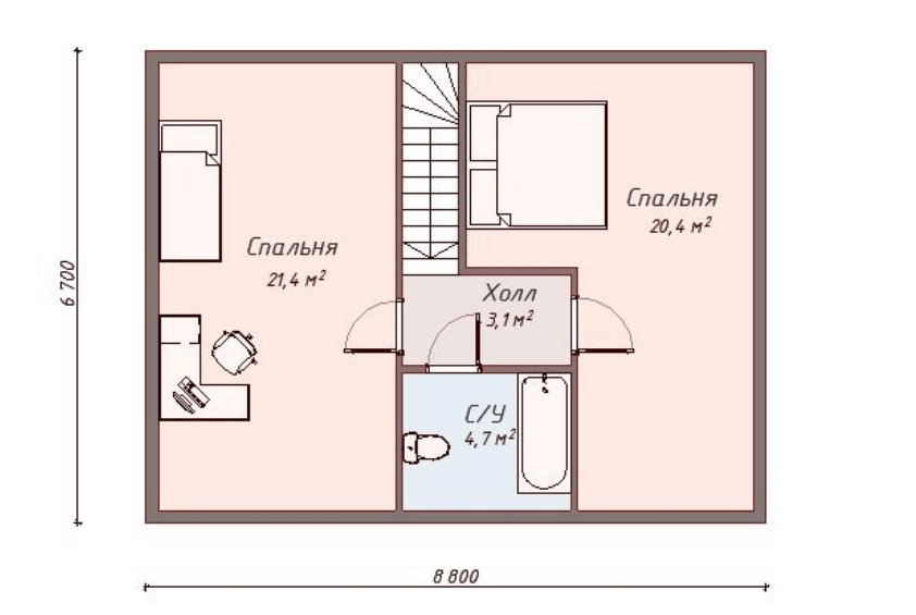Проект каркасного дома Тэйлор план 2