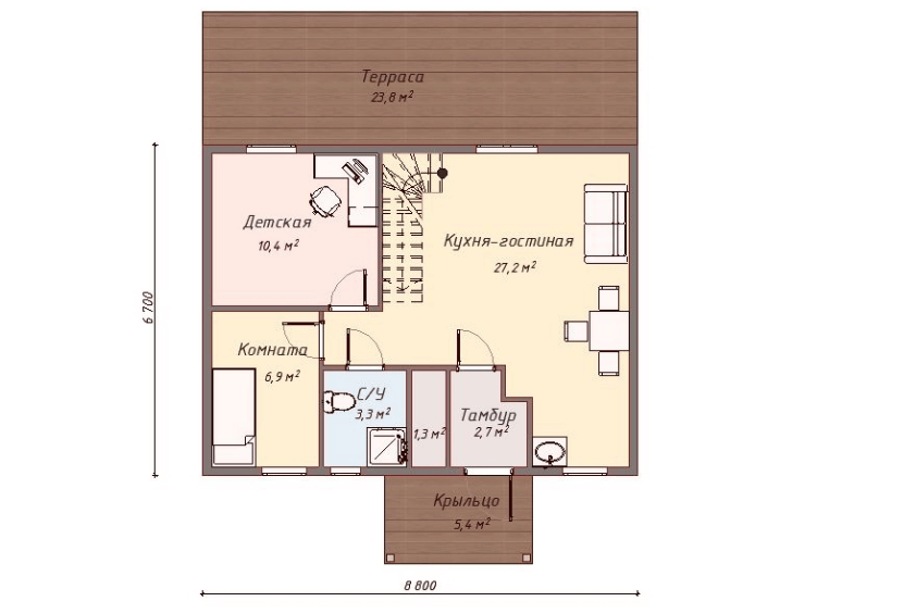 Проект каркасного дома Тэйлор план
