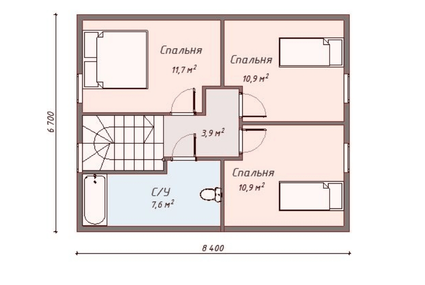 Проект каркасного дома Тоусон план 2