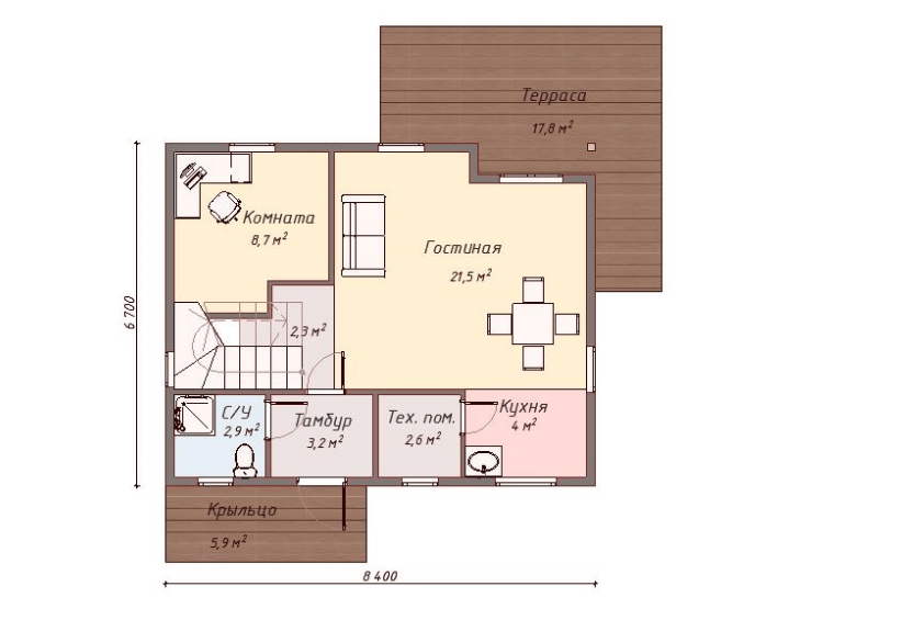 Проект каркасного дома Тоусон план