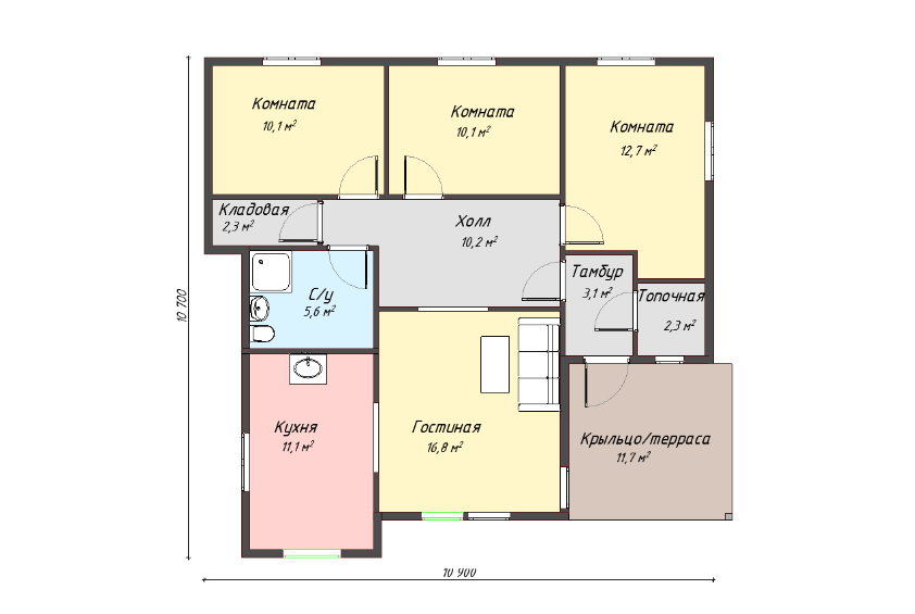 Проект каркасного дома Валенсия план