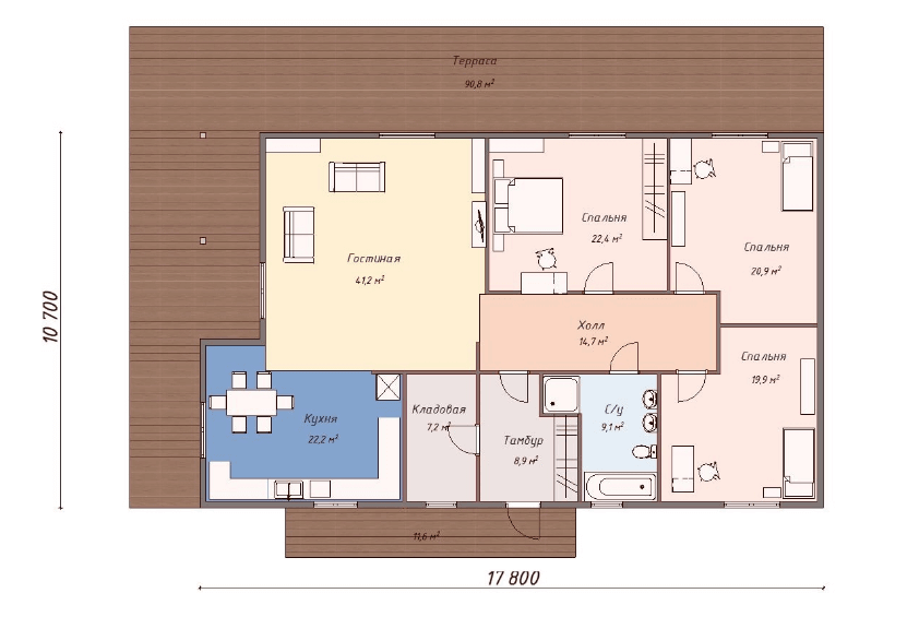 Проект каркасного дома Верона план