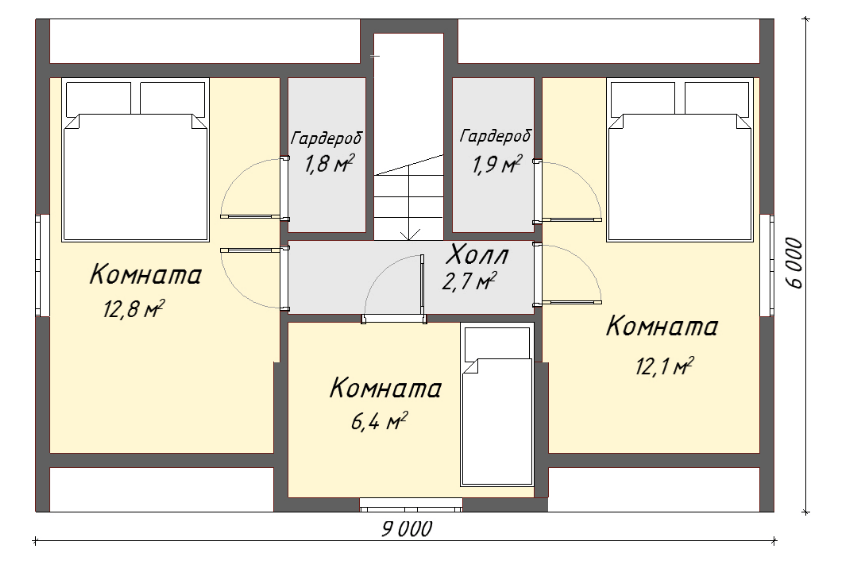 Проект каркасного дома Виллас план 2