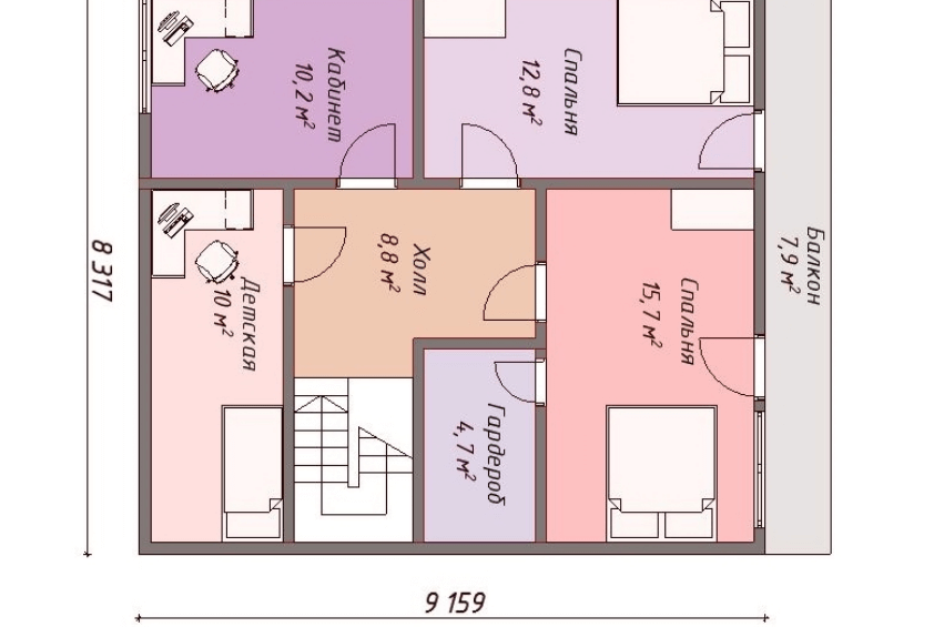 Проект каркасного дома Вирджиния план 2