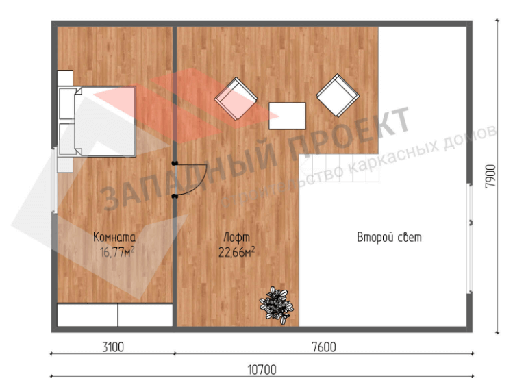 Проект каркасного дома Вестфолл план 2