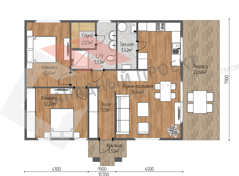 Проект каркасного дома Вестфолл план